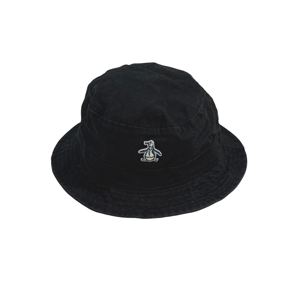 Original Penguin Bucket Hat‎ Black Cotton OSFM Embroidered Logo Cap